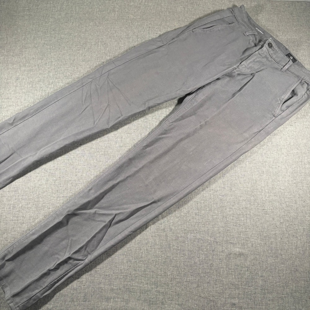 AG Adriano Goldschmied Slim Chino Pants Mens 30x34 Grey The Marshall Stretch
